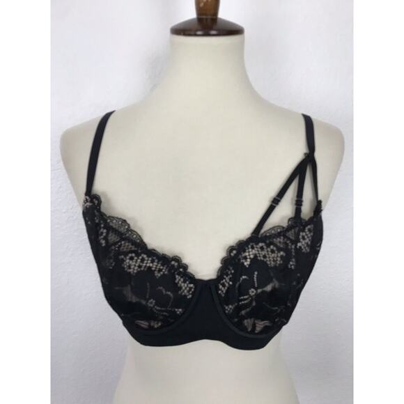 Bras N Things Lingerie Floral Lace Mesh Underwire Bra Intimates - Picture 1 of 10